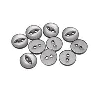 QUARKZMAN 10pcs Botones de Costura Redondos Grises de 16L 10mm 3/8" Resina 2 Agujeros Ojo de Pez para Manualidades Botón de Repuesto para Pantalones Vestidos Faldas Ropa Cierre de Botones