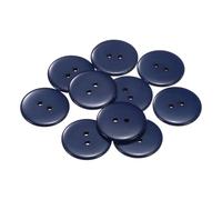 QUARKZMAN 10pcs Botones de Resina, 2 Agujeros 25mm Botones Redondos de Costura Botón Decorativo de Coser para Trajes Ropa Camisas Pantalones Manualidad Bricolaje, Azul Marino