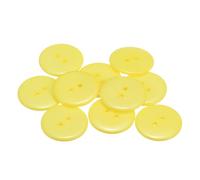 QUARKZMAN 10pcs Botones de Resina, 2 Agujeros 25mm Botones Redondos de Costura Botón Decorativo de Coser para Trajes Ropa Camisas Pantalones Manualidad Bricolaje, Amarillo