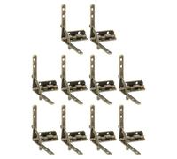 QUARKZMAN 10Pcs Caja Bisagra Cuadrante, 30.5x40mm Caja Bisagras Con Brazo Retención Carril Lateral Soporte Bisagra Plegable 90 Grados Para Cajas Joyas Vino Y Madera, Bronce