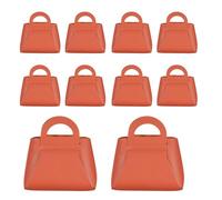 QUARKZMAN 10Pcs Cajas De Regalo De Cuero PU Naranja Con Asas, 4.7 x 2.4 x 5 Bolsas De Favor De Fiesta Reutilizables Cajas De Regalo De Caramelo