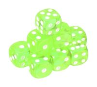 QUARKZMAN 10Pcs Dados Acrílicos De 6 Caras 16mm/0.63" con Esquinas Redondeadas Colores Translúcidos D6 para Juegos De Mesa Fiestas Temáticas Verde Fluorescente