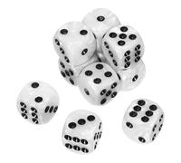 QUARKZMAN 10Pcs Dados Estándar De 6 Caras Coloridos, Juego De Dados D6 Acrílicos Mini Poliédricos con Estilo Perla para Juegos De Mesa, Puntos Blancos/Negros