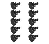 QUARKZMAN 10pcs de Tornillos De Mariposa M8 X 10mm Con Estriado Cabezal Plano De Acero Negro Pernos Métricos Con Estriado Y Reborde Para Apriete Manual Sujetadores Roscados