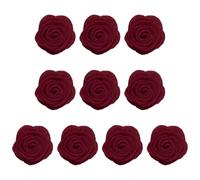 QUARKZMAN 10Pcs Flores De Fieltro para, 1.57" Aplicaciones De Costura De Camelia No Tejida Adornos Cabezas De Flores Artificiales para De Cabello Álbum De Recortes Fiesta, Rojo Vino