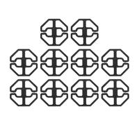 QUARKZMAN 10Pcs Hebilla Antideslizante para Cubierta De Reclinable, 66.7 X 66.5mm Hebilla Ajustable para Cojín De Sofá O Asiento De Auto, Octágono, Negro