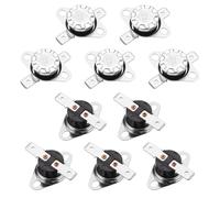 QUARKZMAN 10pcs KSD301 Termostato, 70°C/158°F 10A Normal Abierto N.O Ajuste Interruptor de Temperatura de Disco de Presión de Baquelita para Microondas Horno Cafetera Calefacción Registro