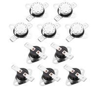 QUARKZMAN 10pcs KSD301 Termostato, 70°C/158°F 10A Normal Cerrado N.C Ajuste Interruptor de Temperatura de Disco de Presión de Baquelita para Microondas Horno Cafetera Calefacción Registro
