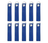 QUARKZMAN 10pcs Llavero de Fieltro Azul, Colgante Rectángulo con Anillo de Acero Inoxidable en Blanco Bricolaje Escribible para Mochila Bolsa Llave Decoración DIY, 13x3cm(L*A)