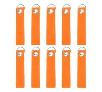 QUARKZMAN 10pcs Llavero de Fieltro Naranja, Colgante Rectángulo con Anillo de Acero Inoxidable en Blanco Bricolaje Escribible para Mochila Bolsa Llave Decoración DIY, 13x3cm(L*A)