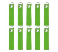 QUARKZMAN 10pcs Llavero de Fieltro Verde Claro, Colgante Rectángulo con Anillo de Acero Inoxidable en Blanco Bricolaje Escribible para Mochila Bolsa Llave Decoración DIY, 13x3cm(L*A)