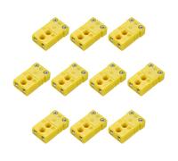 QUARKZMAN 10Pcs Mini Conectores De Cable Termopar Tipo K Enchufe Hembra Adaptador Alta Temperatura 120°C(248°F) Para Sonda De Sensor Termopar Amarillo