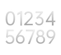 QUARKZMAN 10Pcs Números De Casa De 2 Pulgadas 0-9, Calcomanías Acrílicas Autoadhesivas Para Buzón O Puerta, Letreros De Dirección Exterior Para Oficinas Hoteles Jardín, Plata Mate