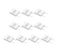 QUARKZMAN 10Pcs Resistencias Cerámicas 5W 0.01 Ohm 5% Tolerancia Bobinadas No Inductivas De Cemento Potencia, Cable Fijo Resistencia A Llama Calor Humedad Para Placas, Blanco