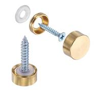 QUARKZMAN 10Pcs Tapas De Tornillos De Espejo De Latón Tapas Decorativas Para Tornillos De Espejo Para Herrajes De Construcción Y Publicidad Diámetro 12mm Cobre Pulido