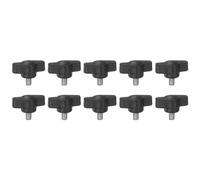 QUARKZMAN 10Pcs Tornillos de Pulgar de Perilla en Forma de T M5 x 8mm con Rosca Macho Estándar, Perillas de Plástico Ajustables, Asas de Sujeción de Mano, Negras