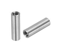 QUARKZMAN 10Pcs Tuercas Conectoras Redondas M4 Tuerca de Acoplamiento de Acero Inoxidable 304 Longitud de 15mm/0.6" para Varilla de Soporte M4x15x6mm