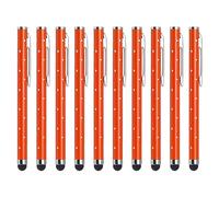 QUARKZMAN 10uds Brillo Imitación Diamante Óptico Lápiz Bolígrafos para Táctiles Pantallas Universal Metal Bolígrafo Capacitivo para Capacitivo Táctil Pantalla Dispositivo, Naranja