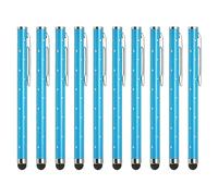 QUARKZMAN 10uds Brillo Imitación Diamante Óptico Lápiz Bolígrafos para Táctiles Pantallas Universal Metal Bolígrafo Capacitivo para Capacitivo Táctil Pantalla Dispositivo, Azul