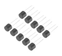 QUARKZMAN 10uds Cilíndricas DIP Montadas Miniatura Redondo Lento Soplado Micro Fusible para Electrónicas Piezas PCB LCD Reparación, T6.3A 6.3A 250V, Negro