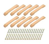 QUARKZMAN 10uds Madera Cajón Tiradores Manijas, 128mm/5.04" Agujero Espaciado Haya Madera Puente Forma Gabinetes Cajón Perillas Tiradores para Cocina Gabinetes Cómoda Muebles