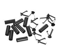 QUARKZMAN 10uds Metal Zapato Encaje Puntas, DIY Cordones Reparación Reemplazo Cabeza Metal Cordón Cuerda Tapón Cuerda Sujetador Extremo Tapón para Cordones Sombrero Cuerda, Mate Negro