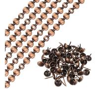 QUARKZMAN 10uds Tapicería Tachuelas Tiras, 1 Metro Brillante Decorativos Clavos Adornos para Sofá Cabecero Silla Muebles con Tapicería Clavos (11mm Cobre)