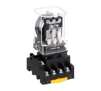 QUARKZMAN 11 Pines Relevador Electromagnético De Potencia DPDT Bobina DC | 12V 10A, Relevador Pequeño, MK2P-I, Con Base De Enchufe Terminal, 3NC 3NO, JTX-3C