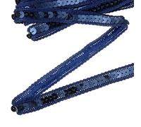 QUARKZMAN 11 Yard Cintas De Lentejuelas 0.5 Inch Cinta De Lentejuelas Adorno De Lentejuelas Planas Tiras De Tela Para Manualidades Costura Ropa Decoración De Hogar Fiestas, Azul Marino