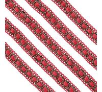 QUARKZMAN 11 Yard Trenza Decorativa, 0.7" De Ancho Cinta De Encaje Trenzado Tira De Ribete Para Accesorios De Costura Manualidades DIY Decoración Del Hogar Disfraces, Rojo Brillante
