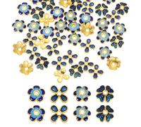 QUARKZMAN 110 Piezas De Tapas De Cuentas De Flores De 8 Mm, Kit De Separadores De Cuentas Pequeñas Florales De Aleación, Suministros Para Hacer Joyas, Charm 4 Estilos Para Accesorios De