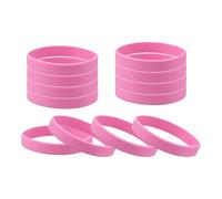 QUARKZMAN 12 Braccialetti In Gomma, Braccialetti In Silicone Elastici Colorati Unisex per Adulti E Ragazzi per Sport Squadre Giochi Feste Decorazioni Moda, Rosa