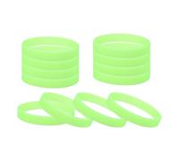 QUARKZMAN 12 Braccialetti In Gomma, Bracciali Elastici Colorati In Silicone Unisex per Adulti Adolescenti Squadre Sportive Feste Decorazioni Alla Moda, Verde Fluorescente
