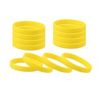 QUARKZMAN 12 Braccialetti In Gomma Unisex Braccialetti In Silicone Elastici Colorati per Adulti E Ragazzi Sport Squadre Giochi Feste Decorazioni Moda Giallo