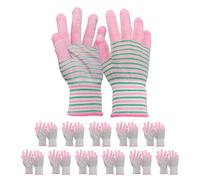 QUARKZMAN 12 Jueves Guantes Anti-estáticos ESD Guantes Protección Electroestática Con Palma De PU Talla Grande Para Instalación De Computadoras Construcción Y Reparación Rosa