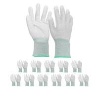 QUARKZMAN 12 Jueves Guantes Anti- Estáticos ESD Guantes Protección Electroestática Palma Recubierta Gris Fibra De Carbono Talla Mediana Para Instalación De Computadoras.