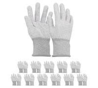 QUARKZMAN 12 Jueves Guantes Anti-estáticos ESD Guantes Protección Electroestáticos Con Fibra Carbono De Alta Resistencia PU Talla Grande Para Instalación De Computadoras.