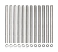 QUARKZMAN 12 Paquete M10 x 200mm Totalmente Roscada Varilla con 12 Paquete Hexagonales Tuercas, 1,5mm Rosca Paso 304 Inoxidable Acero Derecha Mano Roscada Varillas Barra Pernos