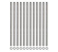 QUARKZMAN 12 Paquete M5 x 200mm Totalmente Roscada Varilla con 12 Paquete Hexagonales Tuercas, 0,8mm Rosca Paso 304 Inoxidable Acero Derecha Mano Roscada Varillas Barra Pernos