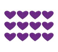 QUARKZMAN 12 parches de hierro en el corazón, parches bordados en pequeños corazones, parches decorativos de reparación para manualidades, mochilas, bolsos, sombreros, ropa, 25 mm, color morado