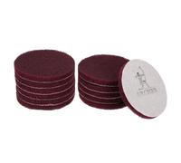 QUARKZMAN 12 Pcs de Almohadillas de Fregado de 400 Granos de 4", Cepillo de Taladro de Potencia con Bucle y Gancho para Acondicionamiento de Superficies, Disco de Fregado de Taladro, Rojas