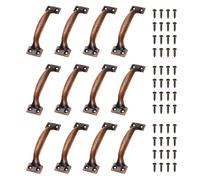 QUARKZMAN 12 Pcs Puerta, 120mm/4.7 Pulgadas Tirador Muebles Con Tornillos Tiradores Cajón Vintage Tiradores De Puerta Curvos De Metal Para Muebles Armario Cómoda Cajón Armario.