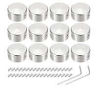 QUARKZMAN 12 Pcs Tapas de Interruptor de Pie para Pedales de Guitarra Tapas de Botón Cubierta Superior de Interruptor de Pie de Metal 3/8" para Botones de Pedales, Gris Plateado