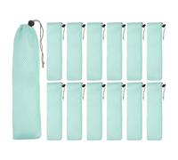 QUARKZMAN 12 Pezzi Custodia Porta Posate In Pouch, Sacca Portatile Per Forchette Cucchiai Bacchette E Cannucce, Ideale Per Casa Viaggi E Escursioni, Verde Chiaro Taglia L