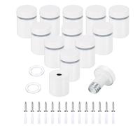 QUARKZMAN 12 Piezas 3/4" x 1" Tornillos Separadores de Acero Inoxidable Kit de Hardware de Montaje en Pared para Colgar Carteles de Acrílico, Tableros Publicitarios, Blanco