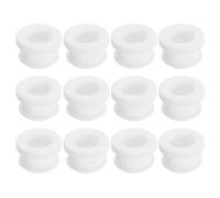 QUARKZMAN 12 Piezas Arandelas De Goma 14mm Agujero De Taladro 10.5mm ID Agujero Arandela De Sombrero Negro De Silicona Para Cableado Automotriz Blanco