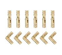 QUARKZMAN 12 Piezas Bisagra de Barril Invisible de Latón, Bisagras Ocultas de 20x4mm, Soporte Plegable Cilíndricas Ocultas para Caja de Recuerdos DIY Puerta de Gabinete