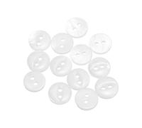 QUARKZMAN 12 Piezas De Botones Naturales De Concha, 2 Agujeros 10mm Botones De Nácar, Botón Ojo De Pez Para Camisa Abrigo Traje Chaqueta Jeans Falta Pantalón Vestido Costura, Blanco