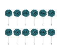 QUARKZMAN 12 Piezas de Boutonnieres de Rosa con Alfileres 3.5"x1.6" para Hombres Ceremonia de Boda Aniversario Cena Formal Fiesta Decoración de Traje Cian