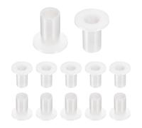 QUARKZMAN 12 Piezas de Bujes de Cojinete, Manga de Cojinetes de Plástico con Bridas de Nailon ID 10mm x OD 13.1mm x Longitud 25.1mm, Casquillos de Brida, Blanco